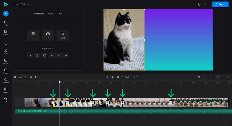 Make video transitions
