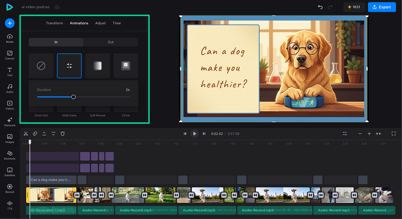 Manual editing controls Manual options for fine-tuning video elements