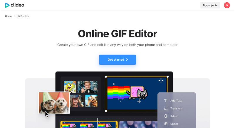 Online GIF editor to write text on GIF