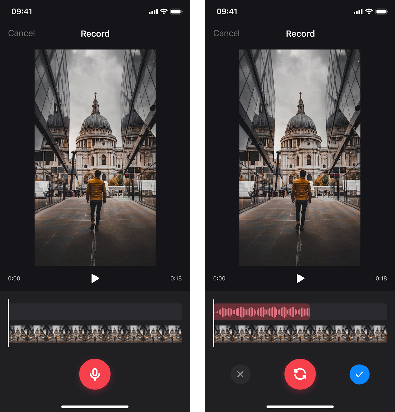 Record voice over video on iPhone