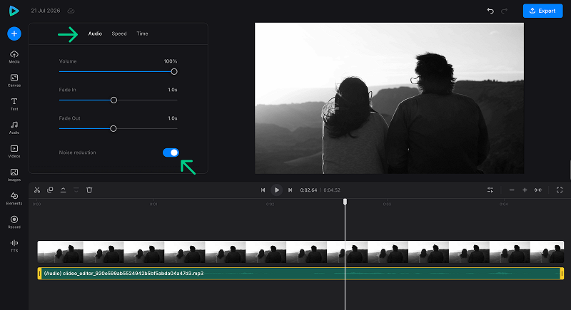 Remove background noise from audio