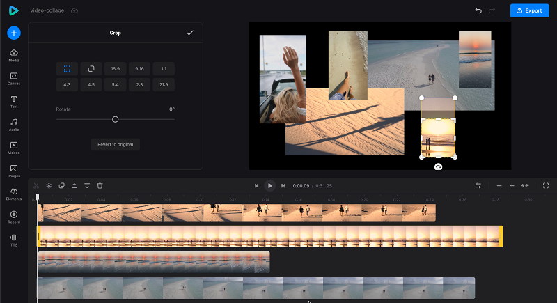 Resize videos and images make video collage