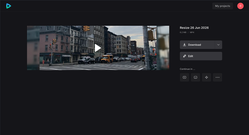 Download the video adjusted to YouTube size