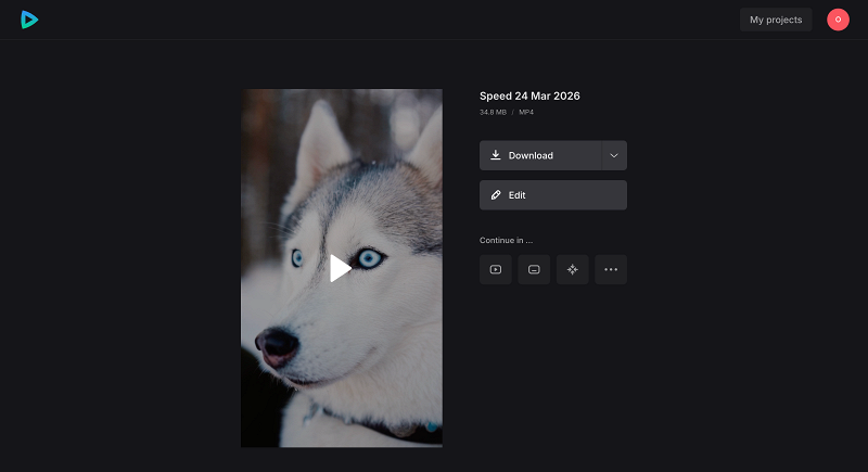 Save the slow motion video to your device