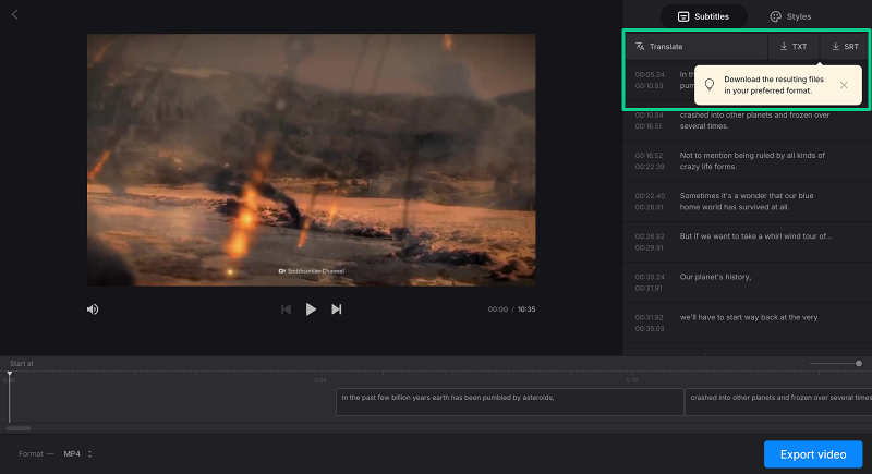 Save subtitles from MKV