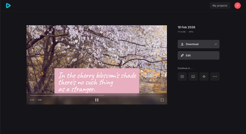 Save video converted from audio track