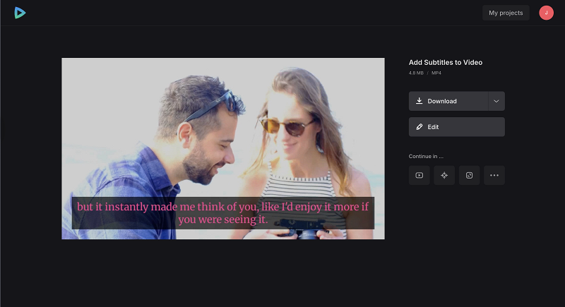 Download video with burnt in subtitles