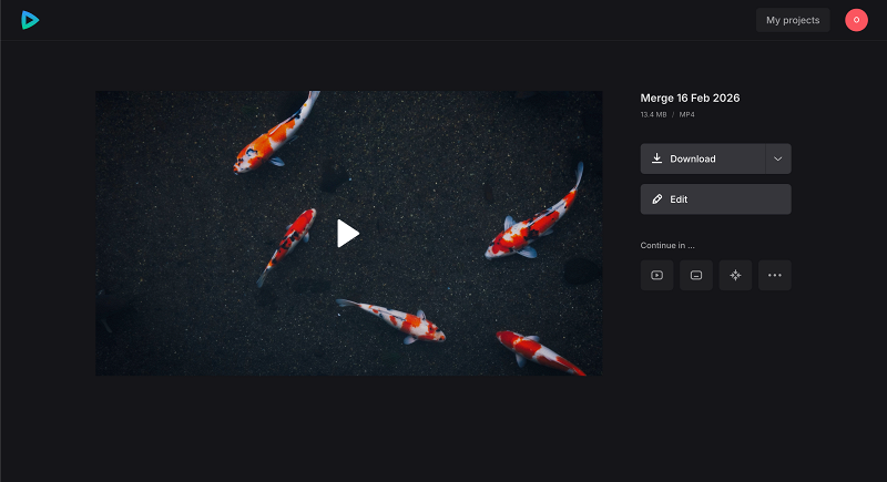 Download created video from MP3