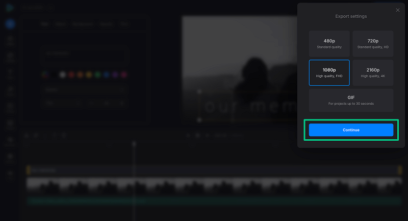 Select quality for video without background noise
