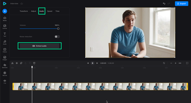 Separate audio to replace audio segment