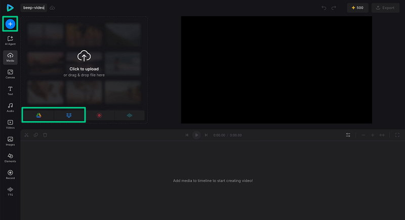 Upload file to bleep out words in a video