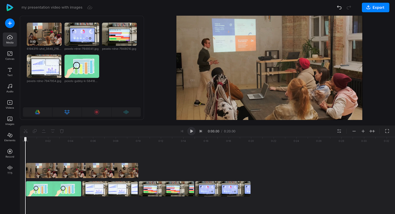 Upload files to add images in video