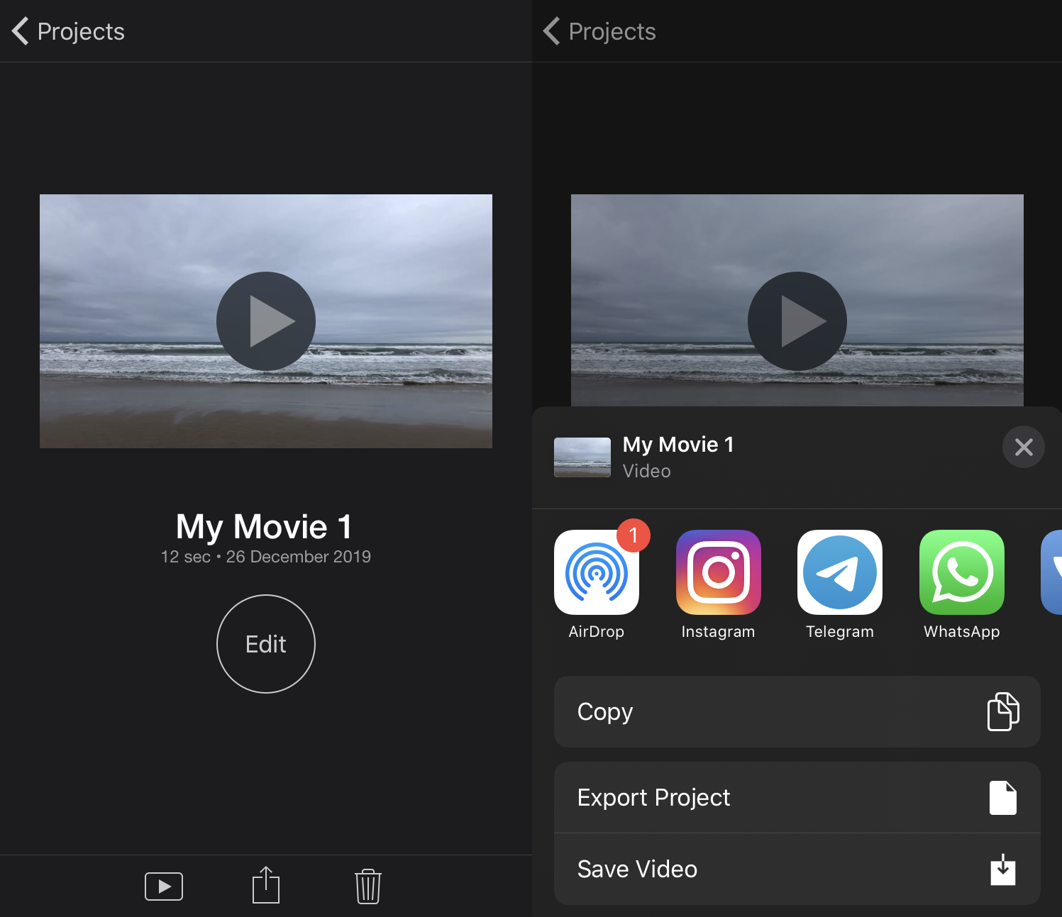How to save the rotated video from iMovie Download the rotated video from iMovie to iPhone
