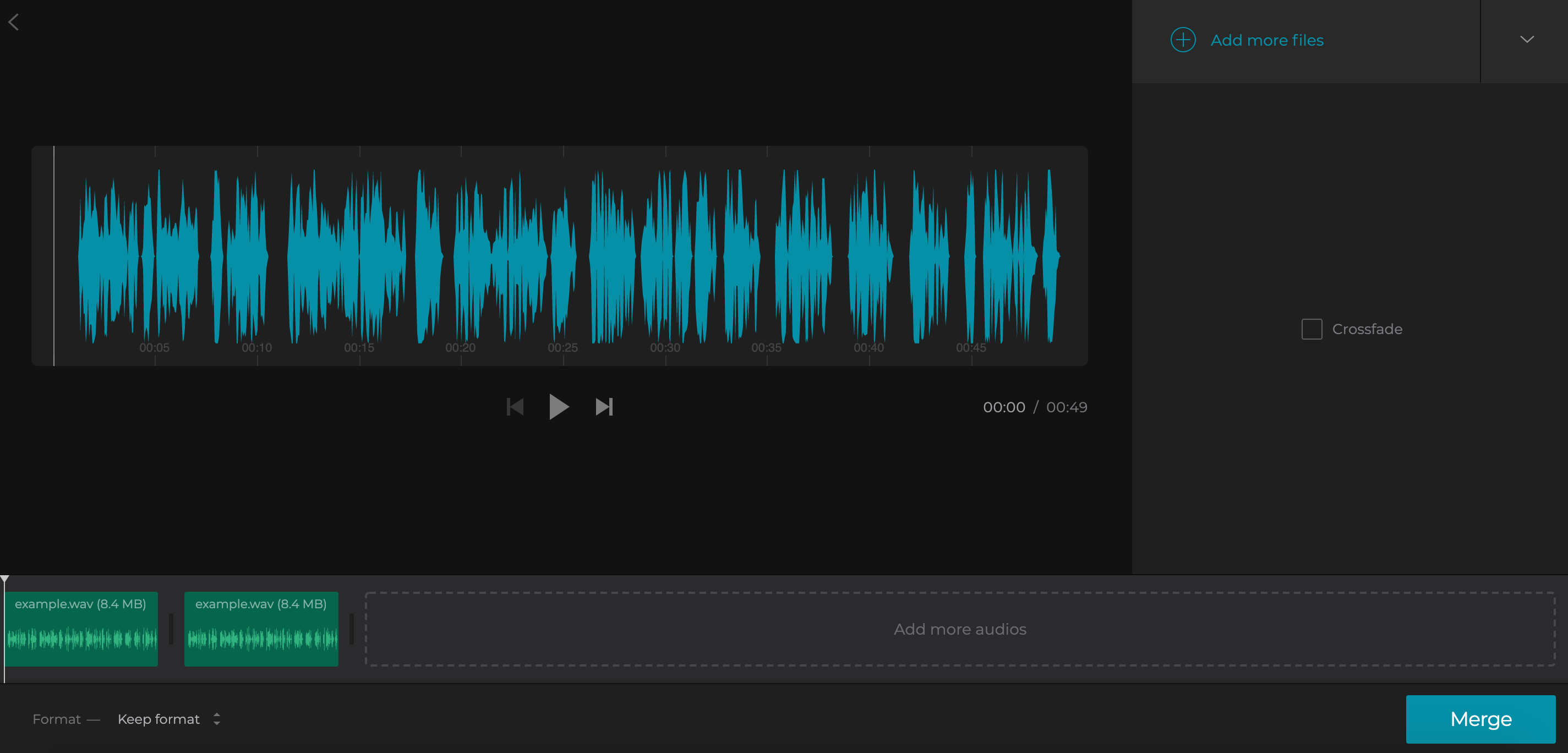 How to combine MP3 files online and free — Clideo