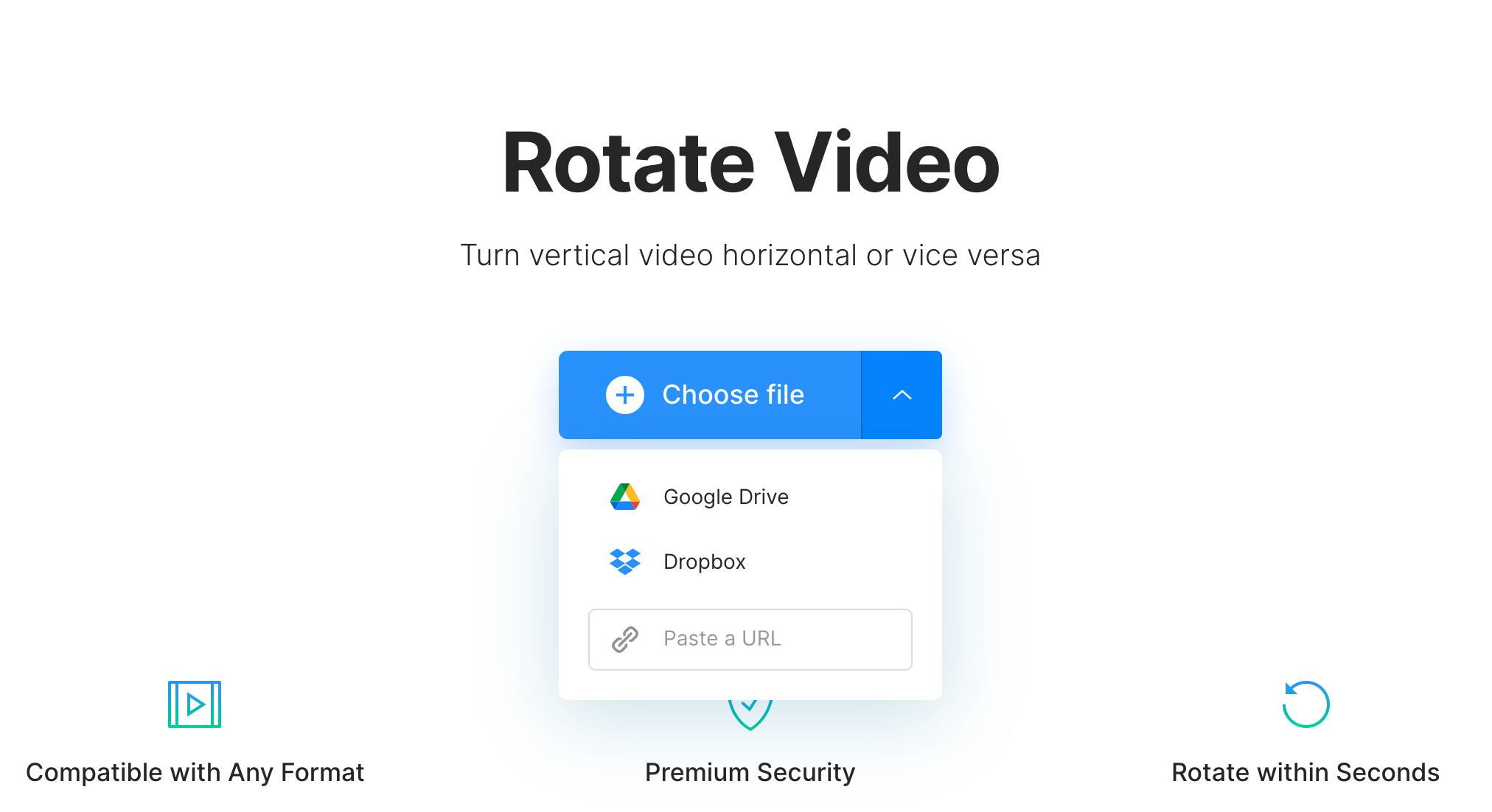 Add vertical video to rotate to horizontal Upload vertical video to rotate to horizontal