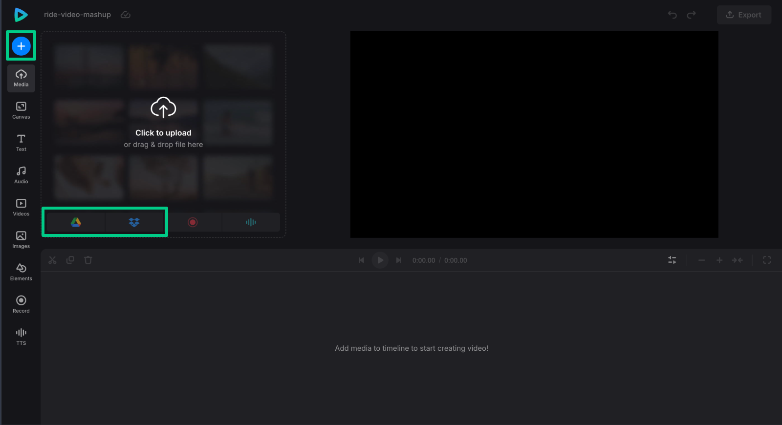 Upload videos for mashup