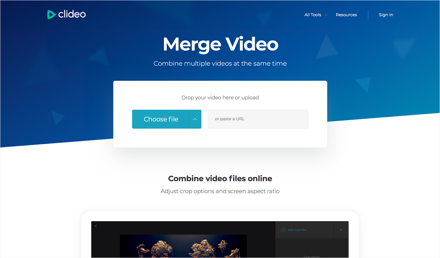 Clideo merge video
