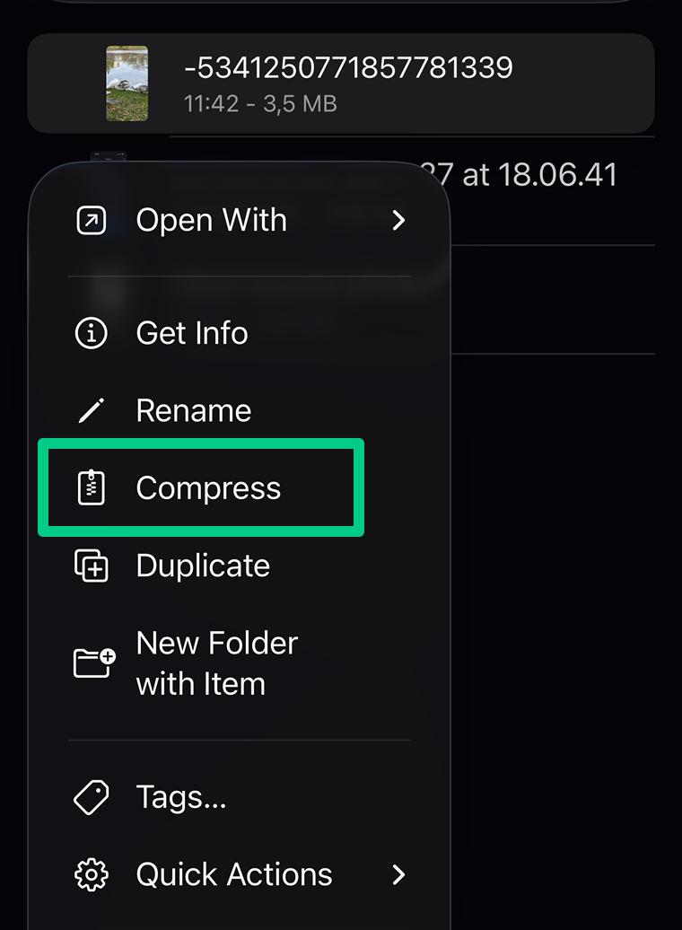 Video compression in Files Compress video in Files