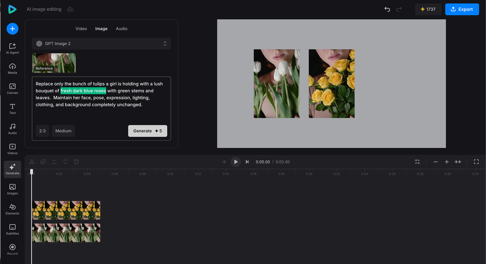 Refine the image editing request Edit prompt to use AI to edit photos