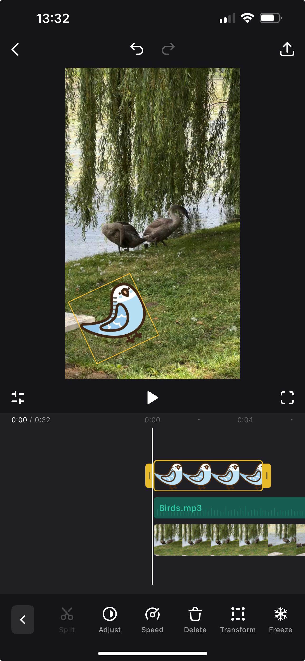 Process project in Clideo app Export merged videos on iPhone Clideo