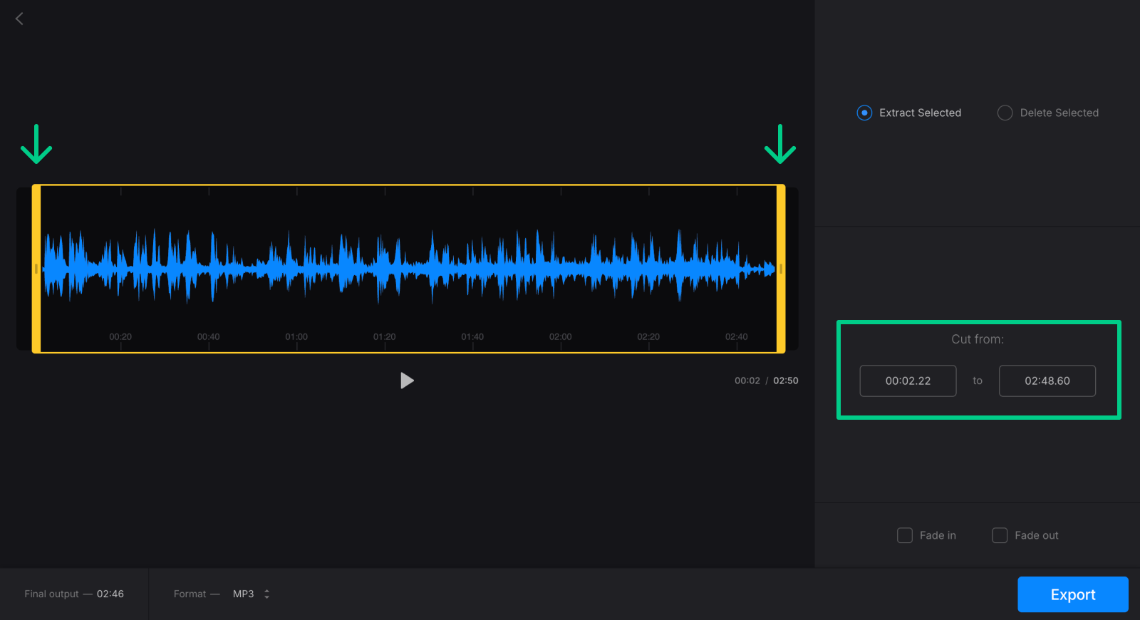 Extract audio from MP4