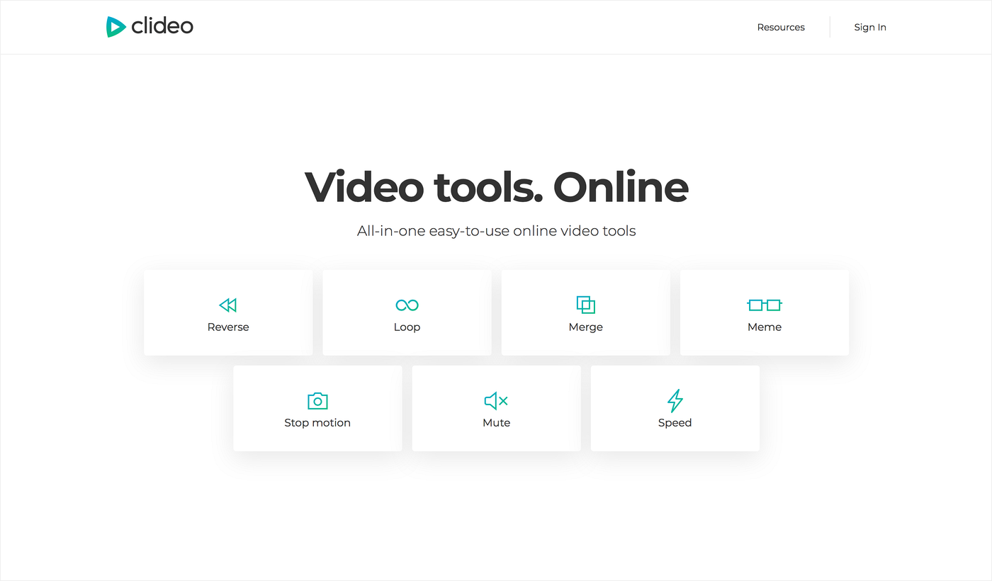 List of Clideo tools Menu of the alternative to Final Cut Pro and iMovie