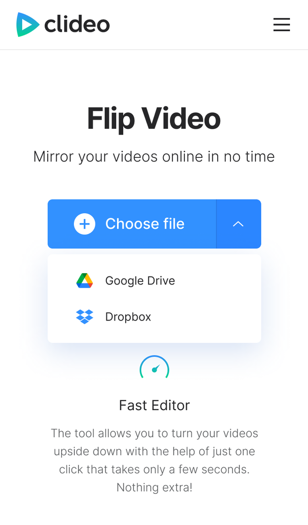 Upload an iPhone video to flip or mirror