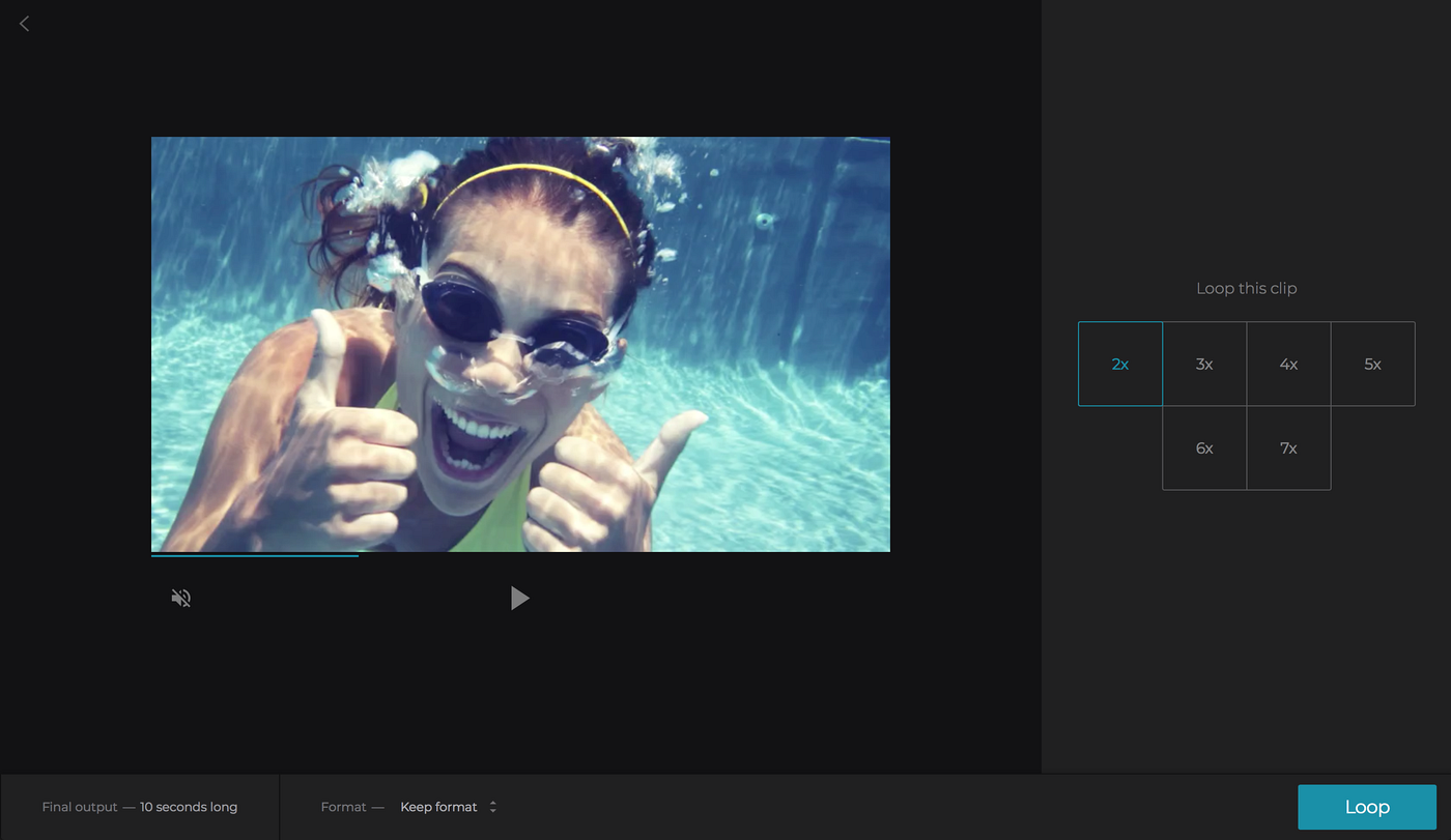 How to change the number of repetitions Create a video looped the needed number of times