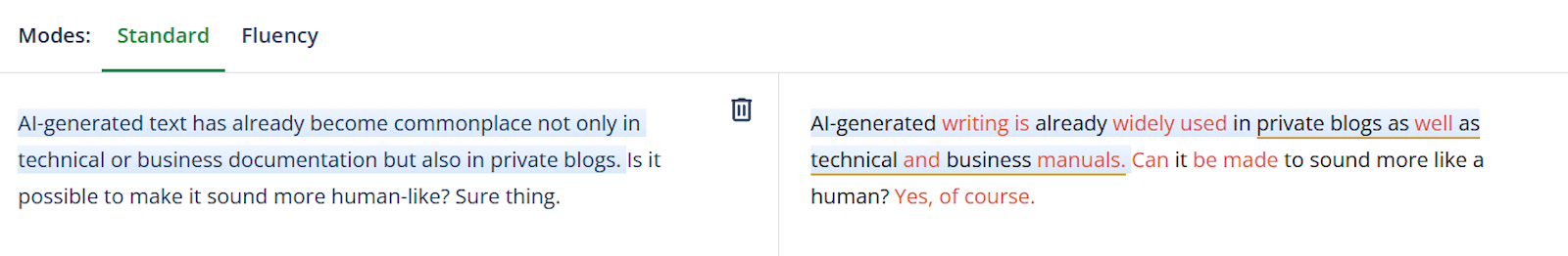 Example of AI content humanization 1 Humanized AI content mode 1
