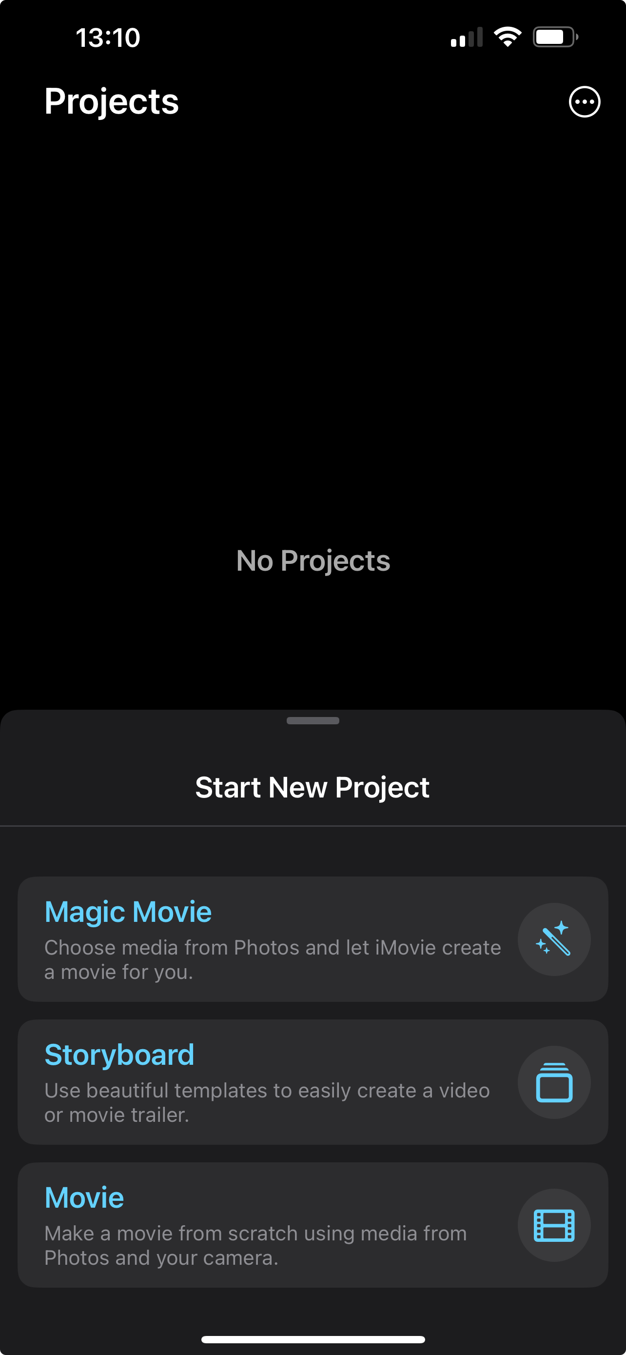 Project in iMovie iMovie project to merge two videos on iPhone