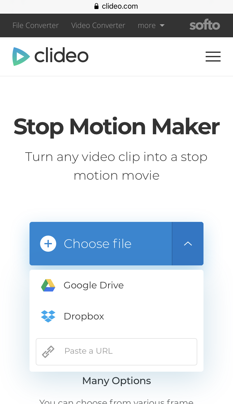 Upload a video to make stop motion on iPhone