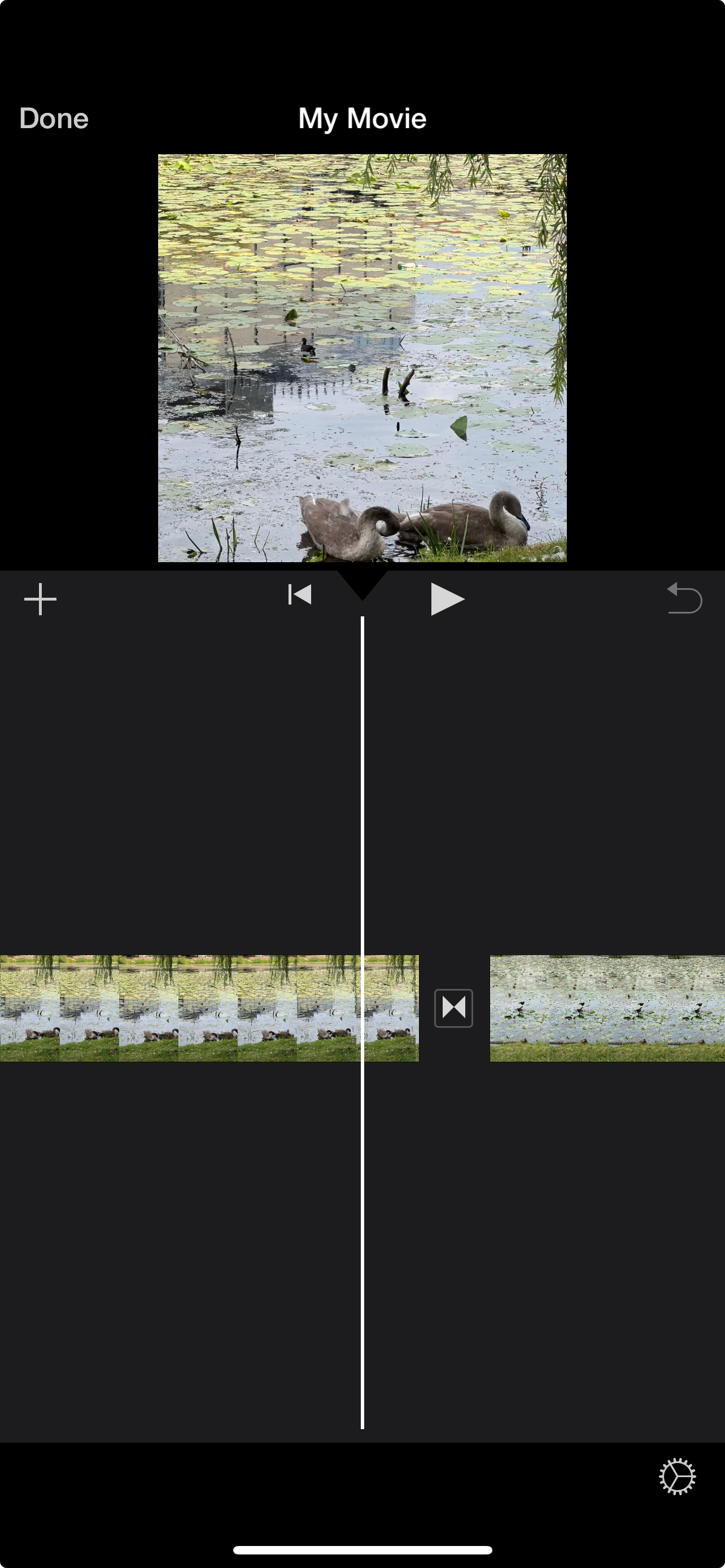 Video project on iPhone iMovie Merged videos on iPhone iMovie