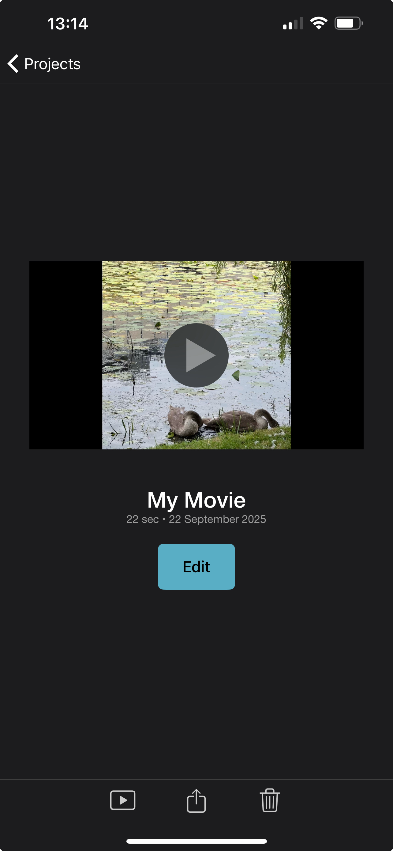Save project in iMovie Save merged videos on iPhone iMovie