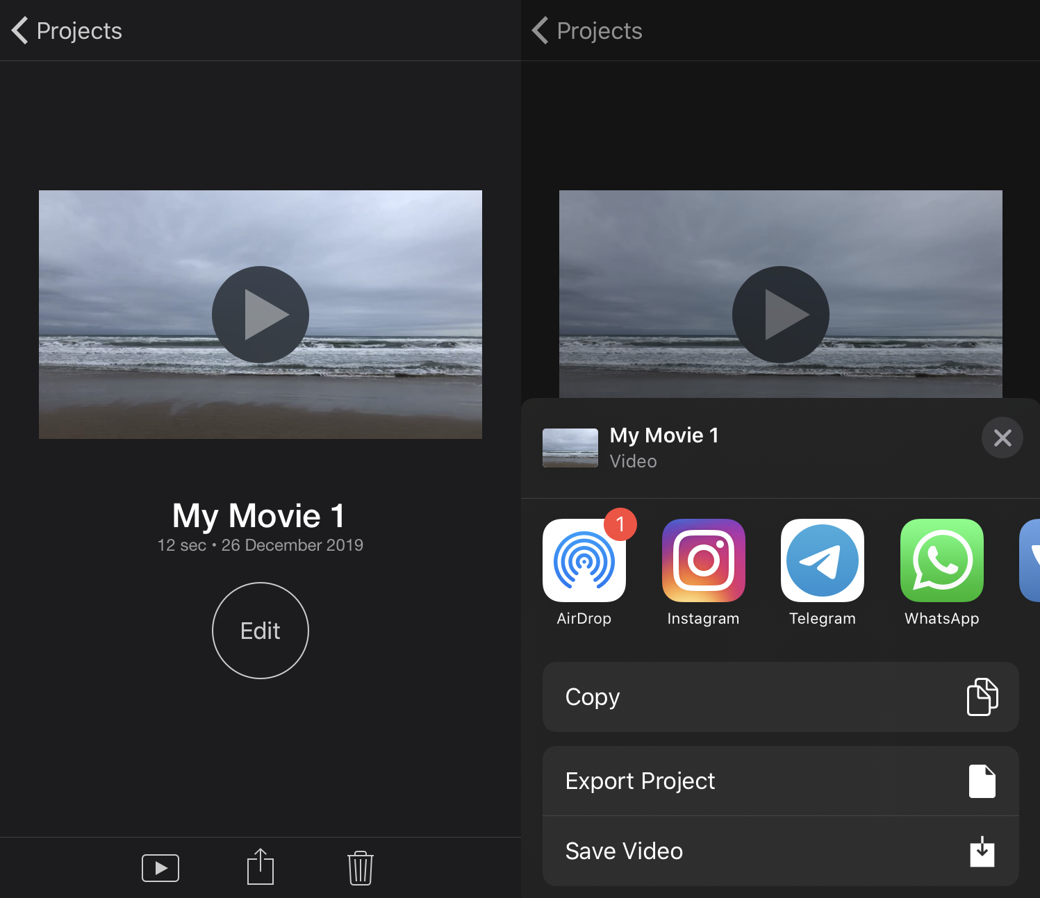 reverse video on imovie iphone