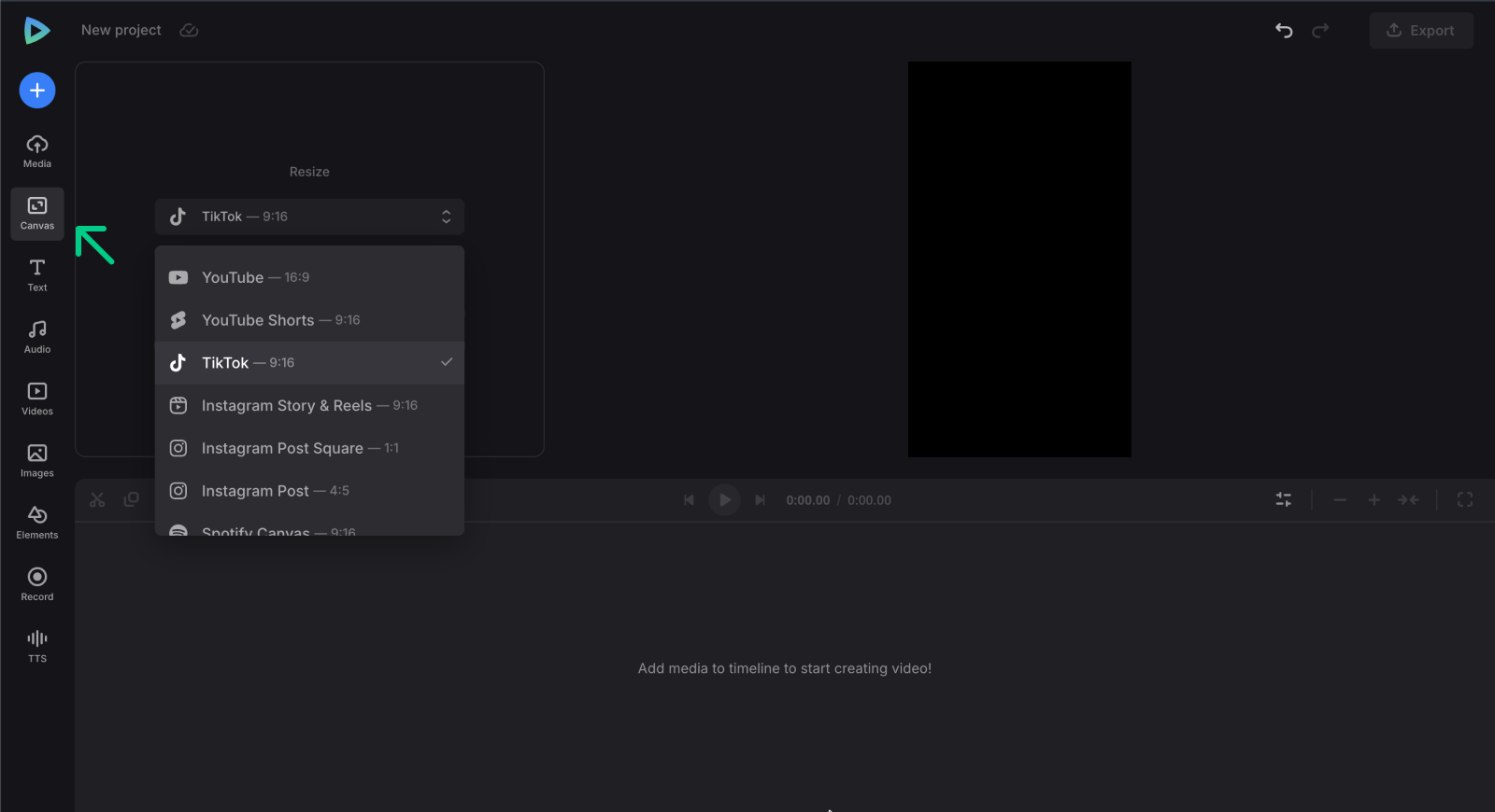 Set canvas to make Halloween videos online