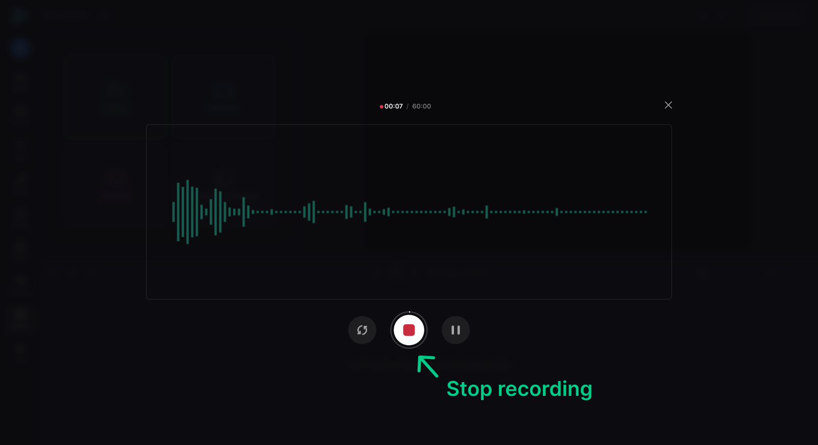 Stop voice recorder