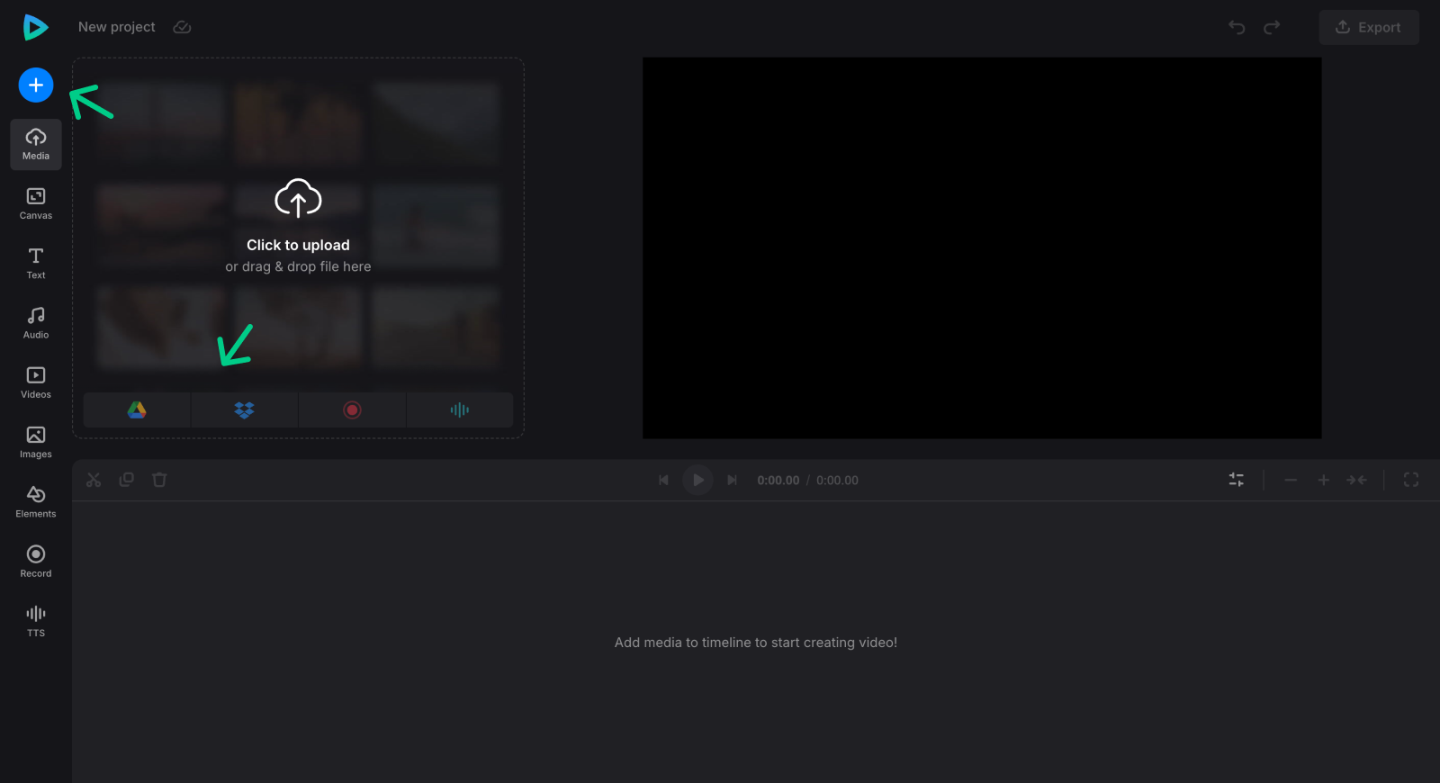 Add files to make video invitation GIF Upload assets to make Halloween gif party invitations