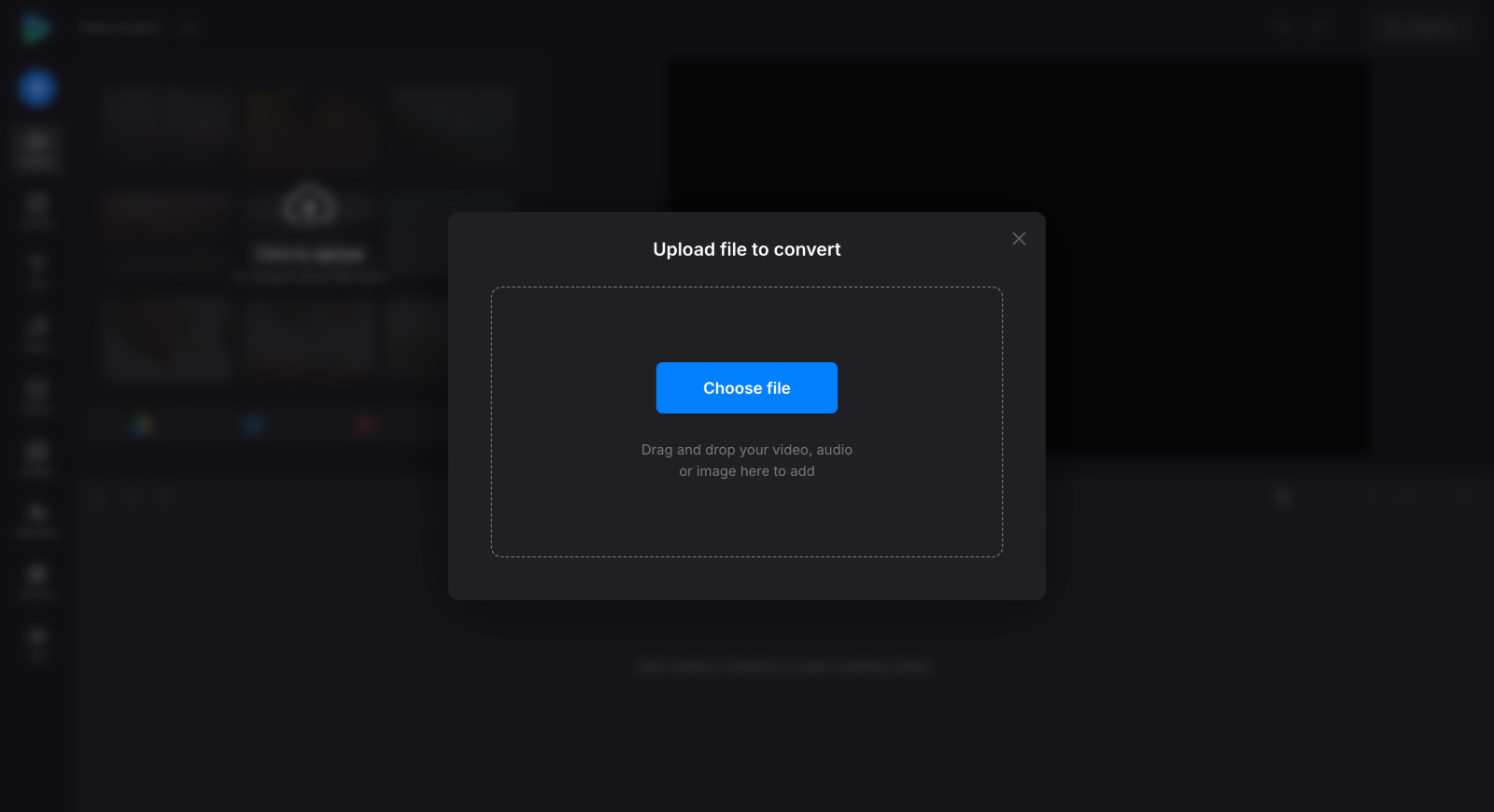 Add file to convert AVI to MP4 Upload file to convert AVI to MP4