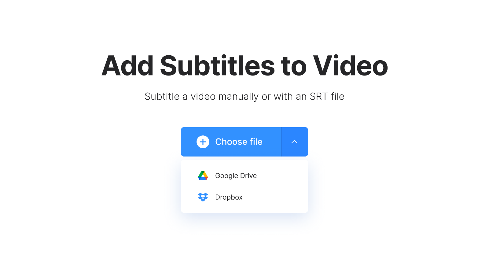 Upload file to add automatic captions