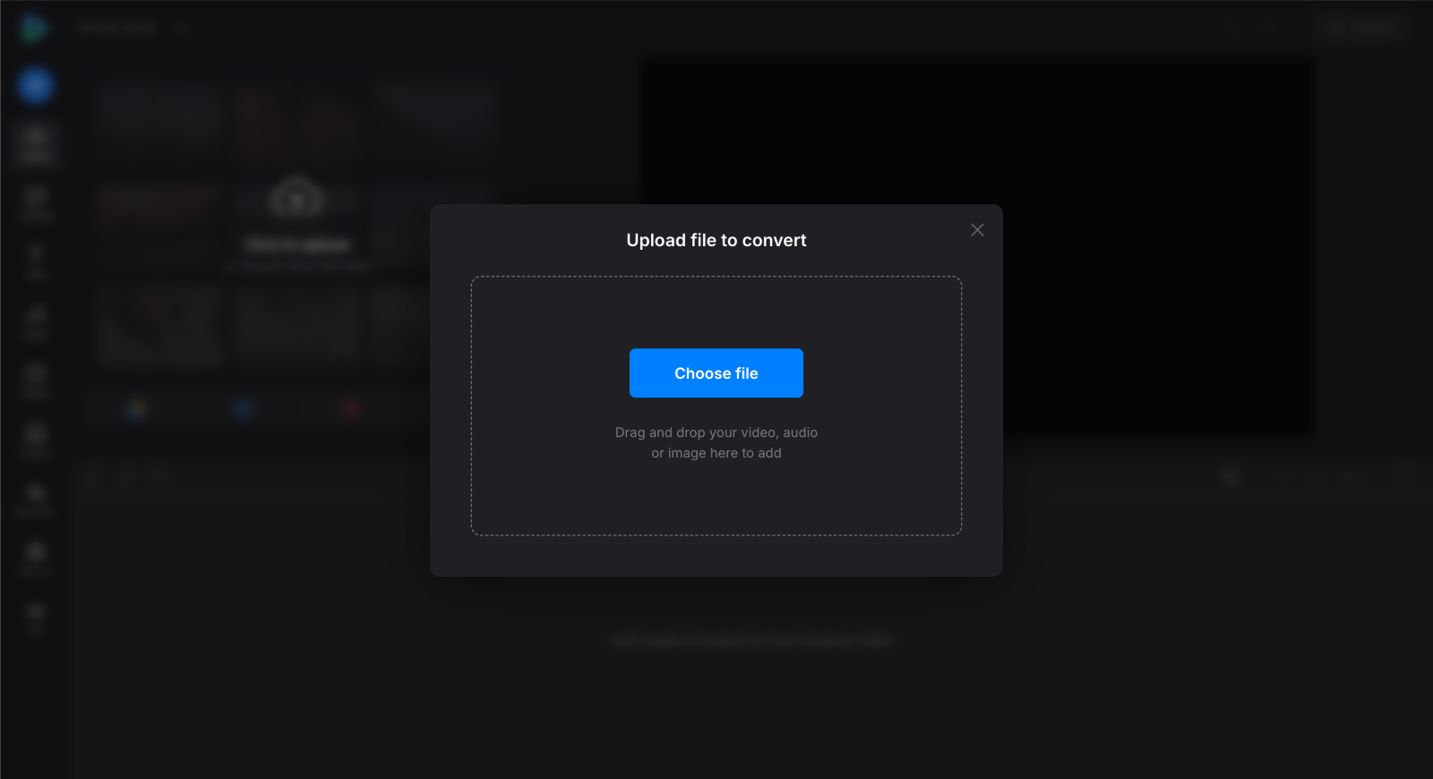 Upload file to convert MP4 to MOV Upload file to convert MP4 to QuickTime