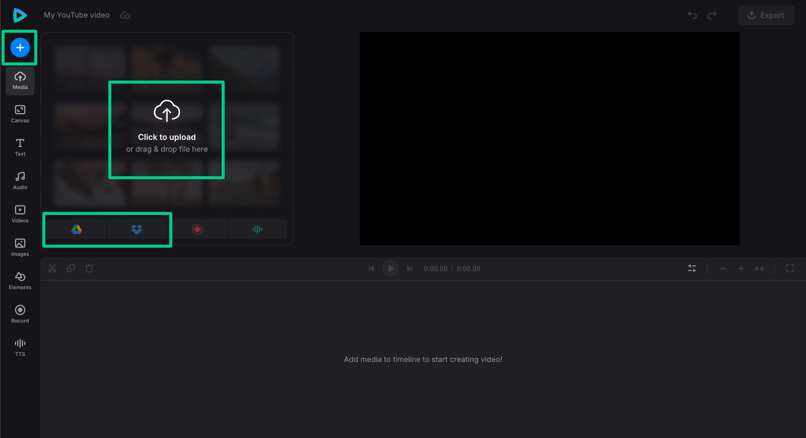 Upload file to edit YouTube video