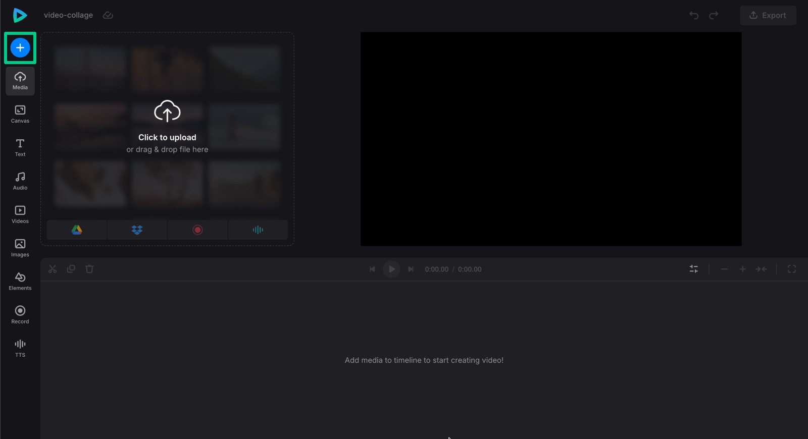 Upload files to make video collage